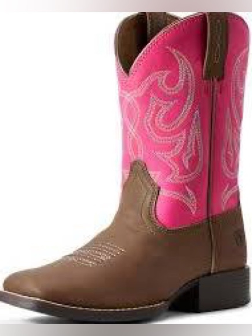 Ariat Brown Leather Ankle Western Boots with Pink Shaft